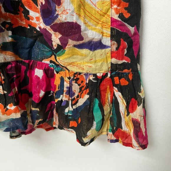 French Connection Dress Size 8 Open Back Halter Deep V Neck Floral Multicolor - Picture 3 of 7